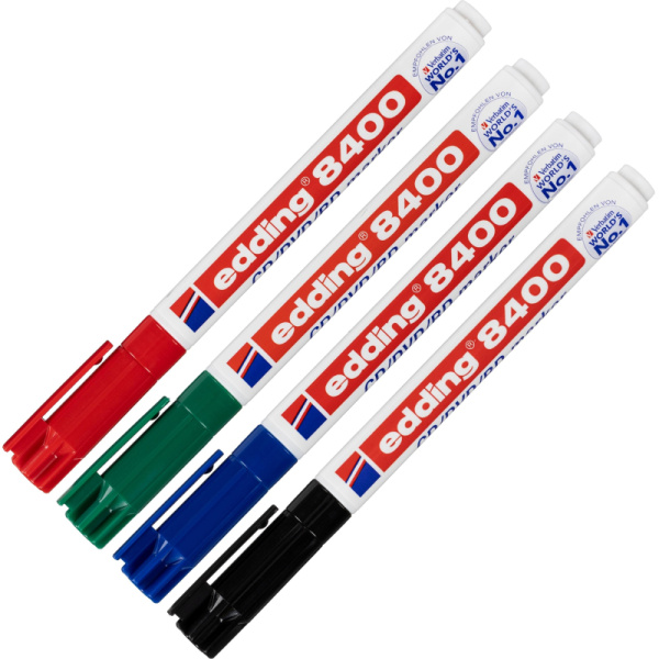 Набор маркеров для CD перманентных Edding E-8400/4S 4 цвета круглый наконечник (толщина линии 0.5-1 мм) Набор маркеров для CD перманентных Edding E-8400/4S 4 цвета круглый наконечник (толщина линии 0.5-1 мм)
