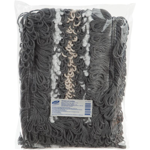 Насадка МОП для швабры-флаундера (плоской) Luscan Professional хлопок   40х10 см серый