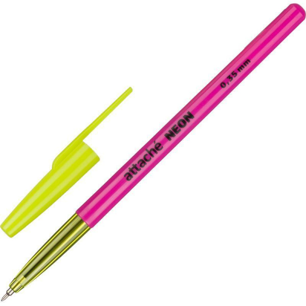 Ручка шариковая неавтоматическая Attache Neon синяя (толщина линии 0.35  мм)