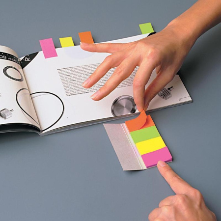 Клейкие закладки Post-it бумажные 4 цвета по 50 листов 20x38 мм Клейкие закладки Post-it бумажные 4 цвета по 50 листов 20x38 мм