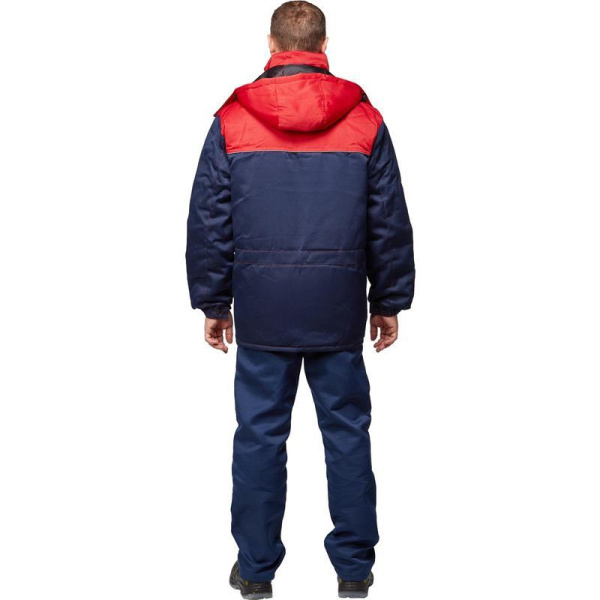 Куртка рабочая зимняя мужская з08-КУ с СОП синяя/красная (размер 44-46,  рост 170-176)