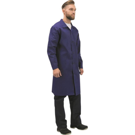Халат рабочий мужской у02-ХЛ синий (размер 68-70, рост 170-176)
