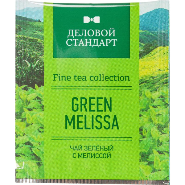 Чай Деловой Стандарт Green melissa зеленый с мелиссой 100 пакетиков