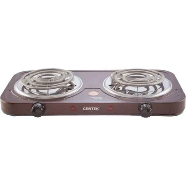 Плита электрическая Centek CT-1509 узкая коричневая (эмалированная  сталь, 2 конфорки)