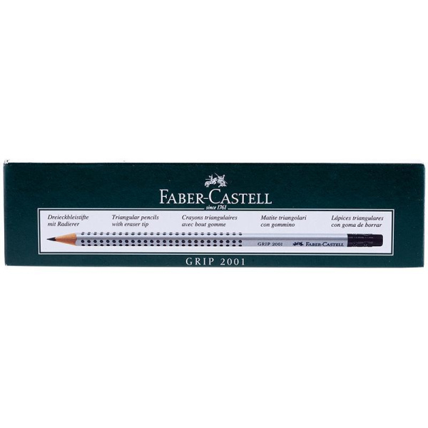 Карандаш чернографитный Faber-Castell Grip 2001 НВ заточенный с ластиком