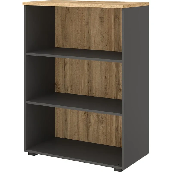Стеллаж для документов Комус Мебель К-Loft 241H011 дуб  натуральный/графит  786х420х1080 мм