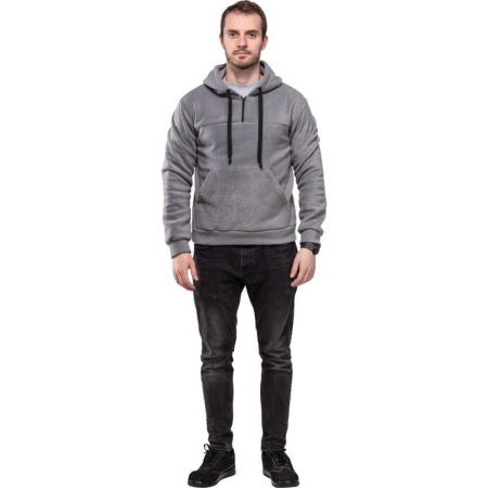 Толстовка кенгуру флисовая серая размер XXXL (60-62)