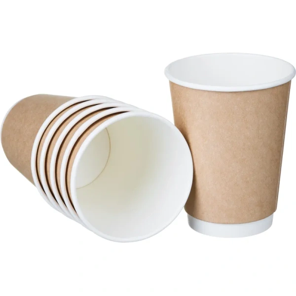 Стакан одноразовый бумажный 300/430 мл крафт 400 штук в упаковке