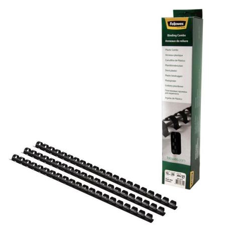 Пружины для переплета пластиковые Fellowes 12 мм черные (25 штук в упаковке)