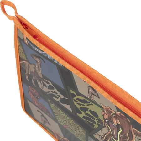 Папка для тетрадей Комус Класс Дино Комикс А4 заленая на молнии