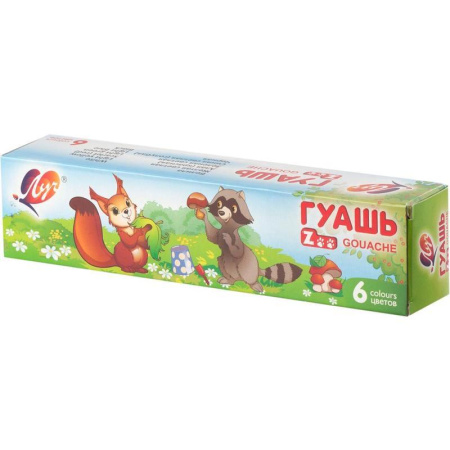 Гуашь Zoo 6 цветов (блок-тара)