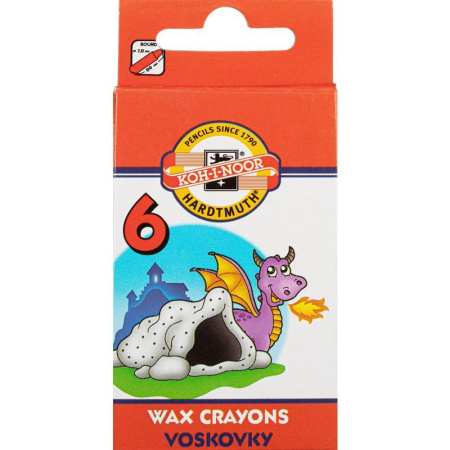 Мелки восковые Koh-I-Noor круглые 6 цветов Мелки восковые Koh-I-Noor круглые 6 цветов