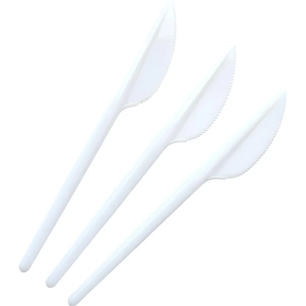 Нож одноразовый пластиковый белый 160 мм (2500 штук в упаковке)