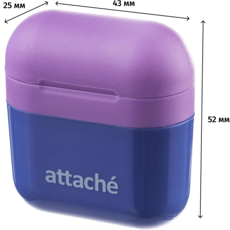 Точилка для карандашей Attache с контейнером пластиковая фиолетовая Точилка для карандашей Attache с контейнером пластиковая фиолетовая