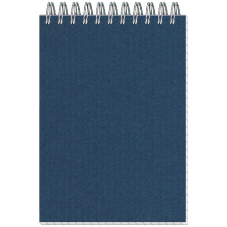 Блокнот Микровельвет А6 50 листов синий в клетку на спирали (101х145 мм)