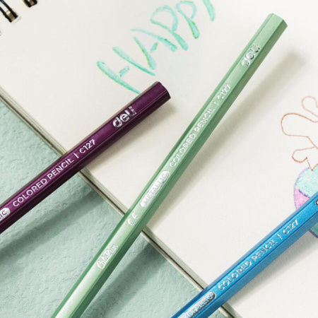 Карандаши цветные Deli 12 цветов шестигранные (EC127-12)