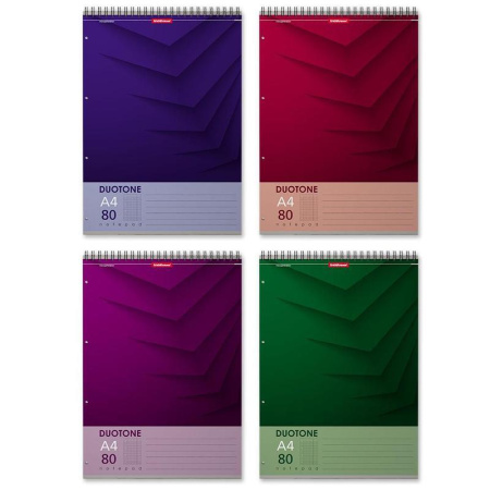 Блокнот ErichKrause Duotone Next А4 80 листов в клетку на спирали  (210х297 мм)