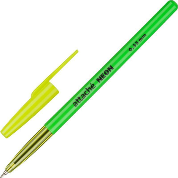 Ручка шариковая неавтоматическая Attache Neon синяя (толщина линии 0.35  мм)