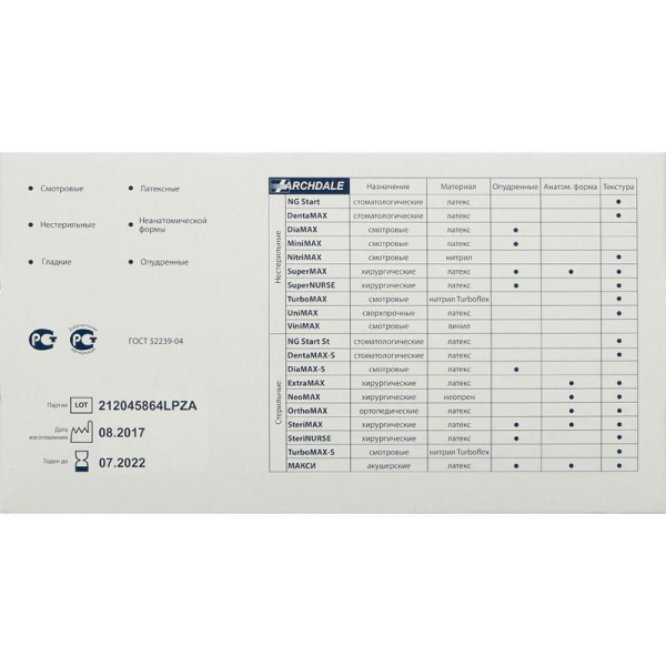 Перчатки медицинские смотровые латексные MiniMax нестерильные опудренные размер L (100 штук в упаковке)