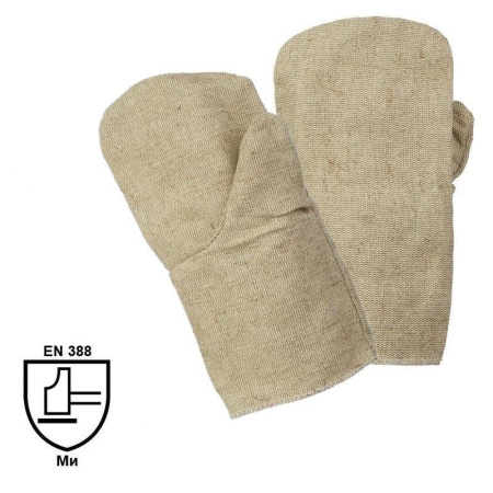 Рукавицы рабочие брезентовые огнеупорная пропитка (плотность 420 г/кв.м,  200 пар в упаковке)
