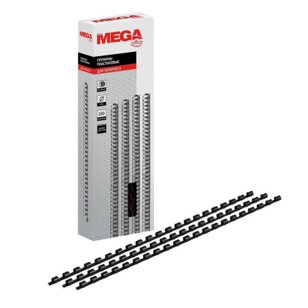 Пружины для переплета пластиковые ProMega Office 6мм черные 100шт/уп.