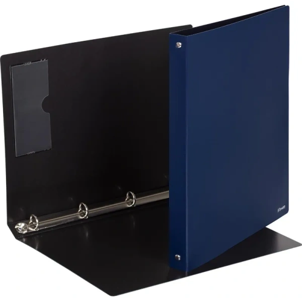 Папка на 4-х кольцах Комус 25 мм темно-синяя до 100 листов