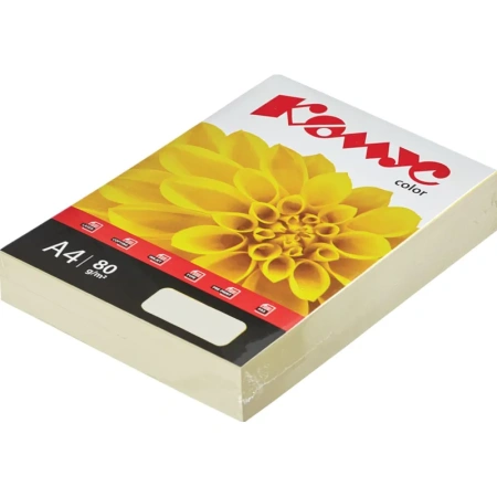 Бумага цветная для печати Комус Color сливки пастель (А4, 80 г/кв.м, 500  листов)