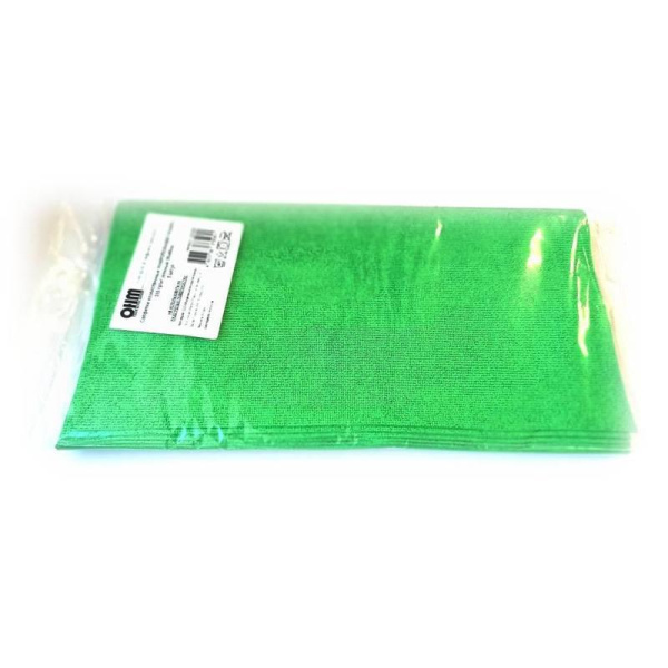 Салфетки хозяйственные Микрополимер микрофибра 40х35 см 310 г/кв.м  зеленые 5 штук в упаковке