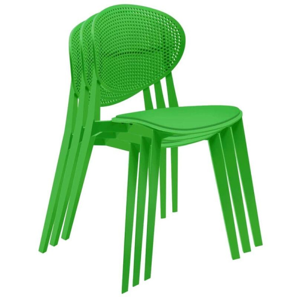 Стул для столовых SHT-S111-P зеленый (пластик)