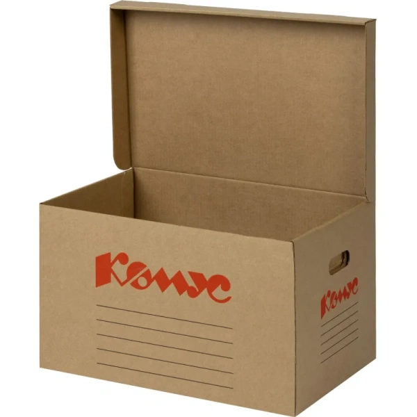 Короб архивный 480х325х295 мм Т24 Делопроизводство Комус из гофрокартона
