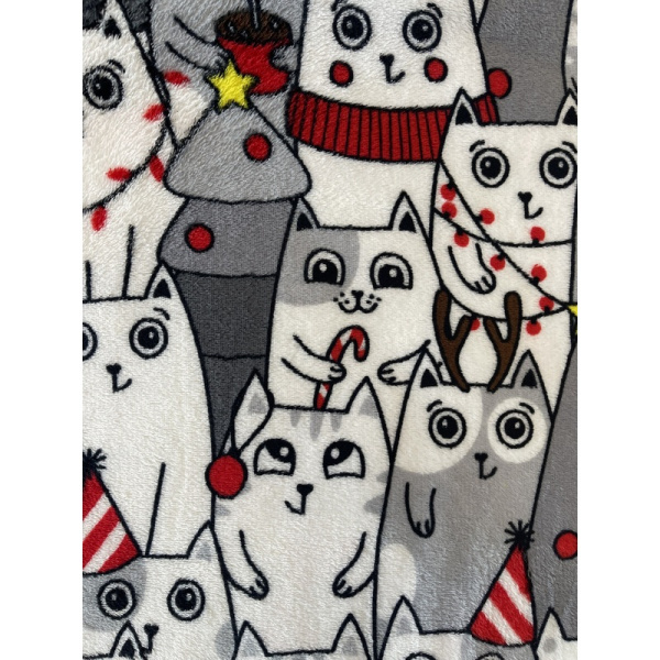 Плед Belezza Cat Christmas микрофибра 180x200 см разноцветный