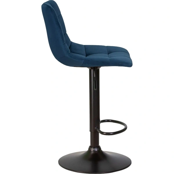 Стул барный Dobrin Tailor black синий/чёрный (велюр/металл)