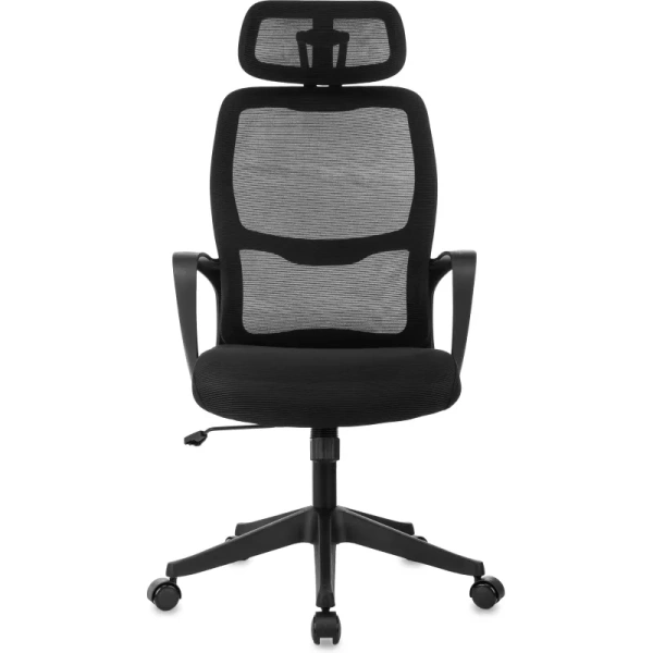 Кресло для руководителя Бюрократ WISE чёрное (сетка/ткань, пластик)