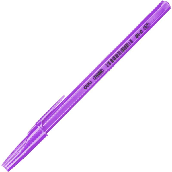 Ручка шариковая неавтоматическая в ассортименте Deli Think синяя  (толщина линии 0.5 мм)