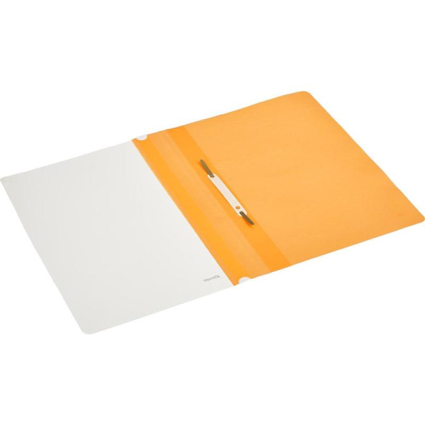 Скоросшиватель пластиковый Комус А4 до 100 листов оранжевый (толщина обложки 0.13/0.18 мм)