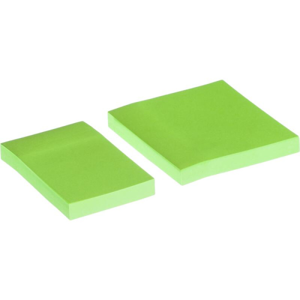 Стикеры Attache Simple 76х51 мм/76х76 мм неоновые зеленые (2 блока по 100 листов)