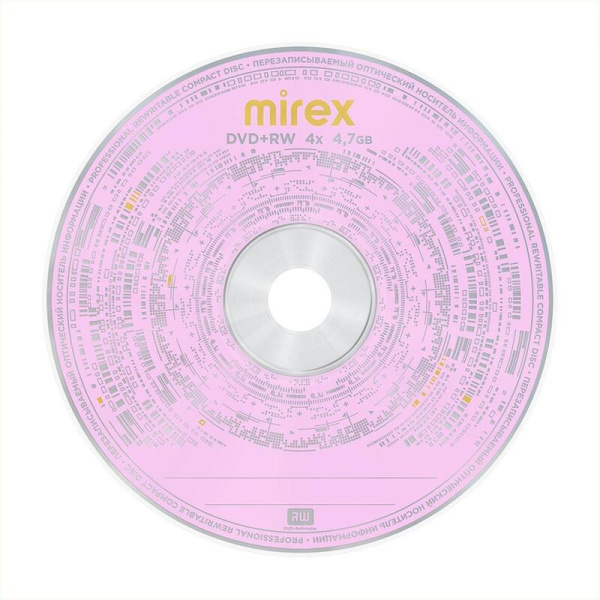 Диск DVD+RW Mirex 4.7 ГБ 4x bulk UL130022A4T (50 штук в упаковке)