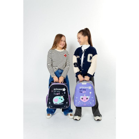 Ранец №1 School Light Princess анатомический серый с двумя отделениями