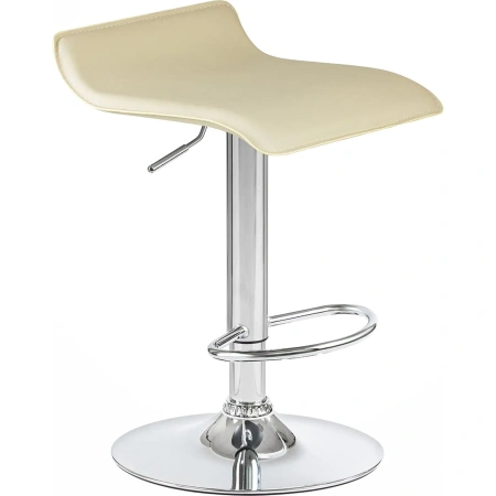 Стул барный Dobrin Tommy кремовый/хромированный (искусственная  кожа/металл)