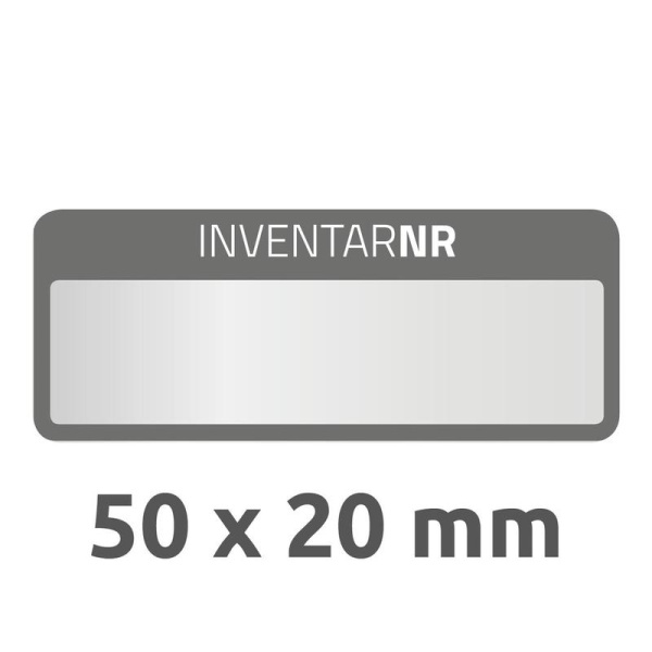 Этикетки самоклеящиеся Avery Zweckform для инвентаризации серебристые 50x20 мм (5 штук на листе, 10 листов, артикул производителя 6920)