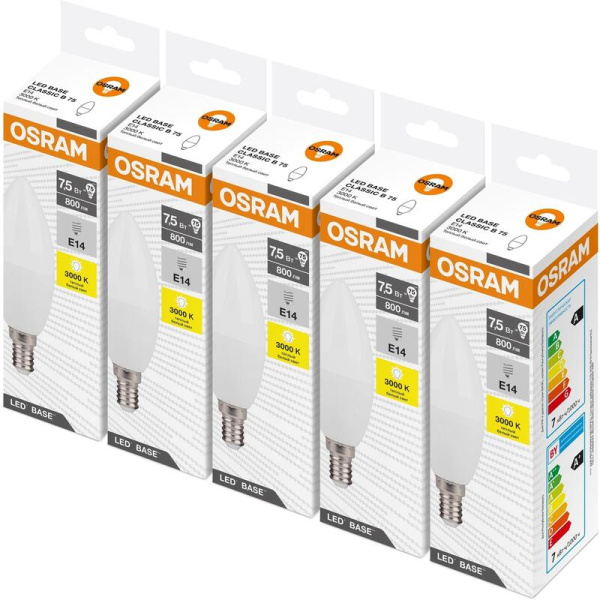 Лампа светодиодная Osram 7.5 Вт E14 (B, 3000 К, 560 Лм, 220 В,  4058075671041)