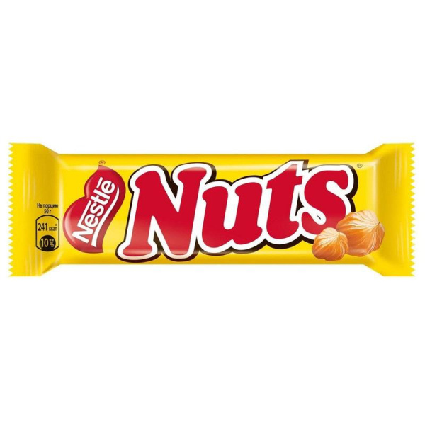 Шоколадные батончики Nuts (30 штук по 50 г)