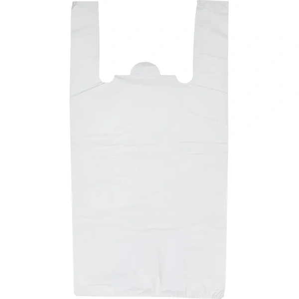 Пакет-майка ПНД 15 мкм белый (30+18х55 см, 100 штук в уп.)