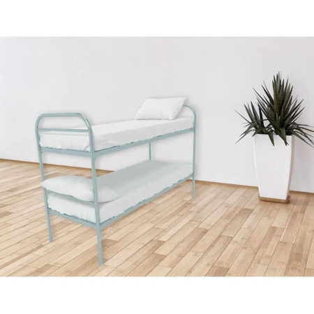 Кровать двухъярусная Бюджет + 2 металлическая (серый, 809х1350х1966 мм)