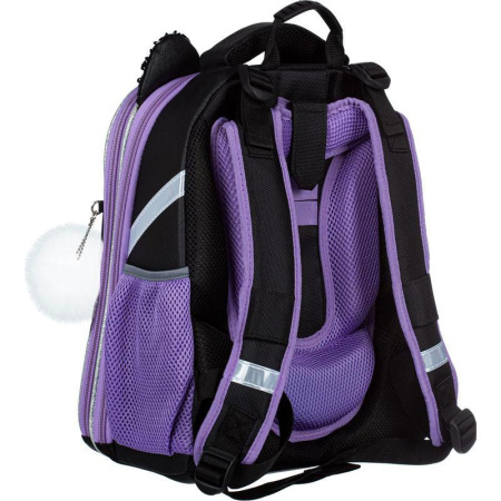 Ранец ортопедический N1 School Kitty Black (экокожа)