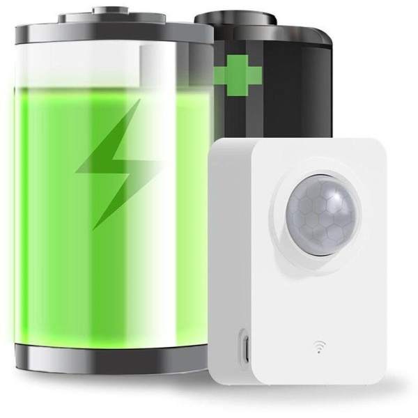 Датчик движения MOES WiFi Infrared Human Sensor белый беспроводной  (WSS-FL-PIR-A)