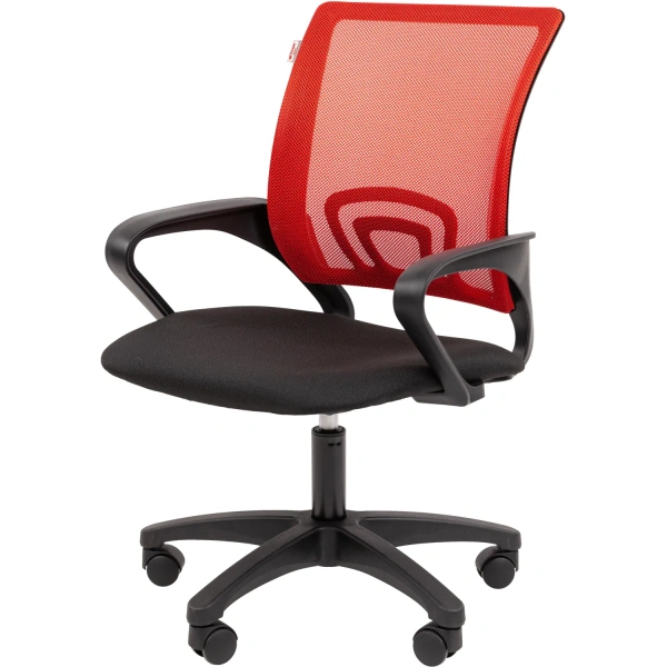 Кресло офисное Комус Мебель Easy Chair 304 LT красное/чёрное  (сетка/ткань, пластик)