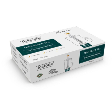 Чай Teatone черный с мятой 100 стиков