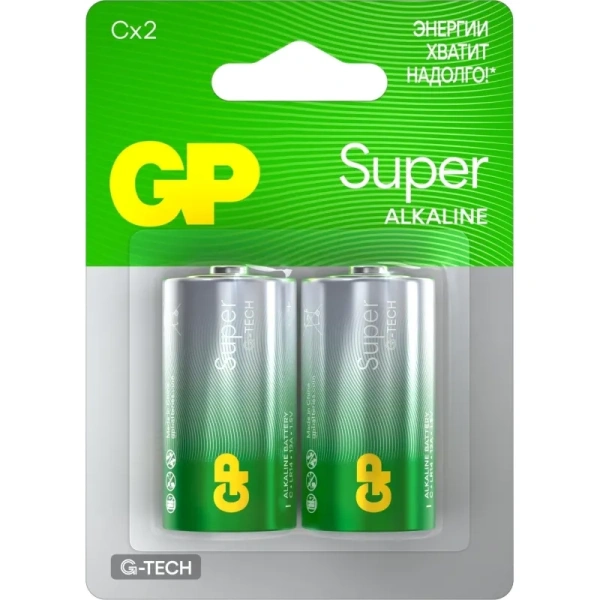 Батарейки GP Super большие D LR20 (2 штуки в упаковке)