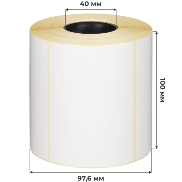 Набор из термотрансферных этикеток 100х72 мм (2 рулона по 650 этикеток)  и риббона Wax 104 мм x 100 м